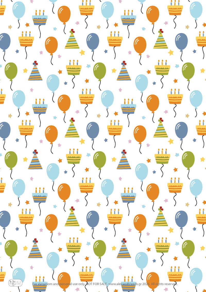 Easy Printable Paper Birthday Cake for kids