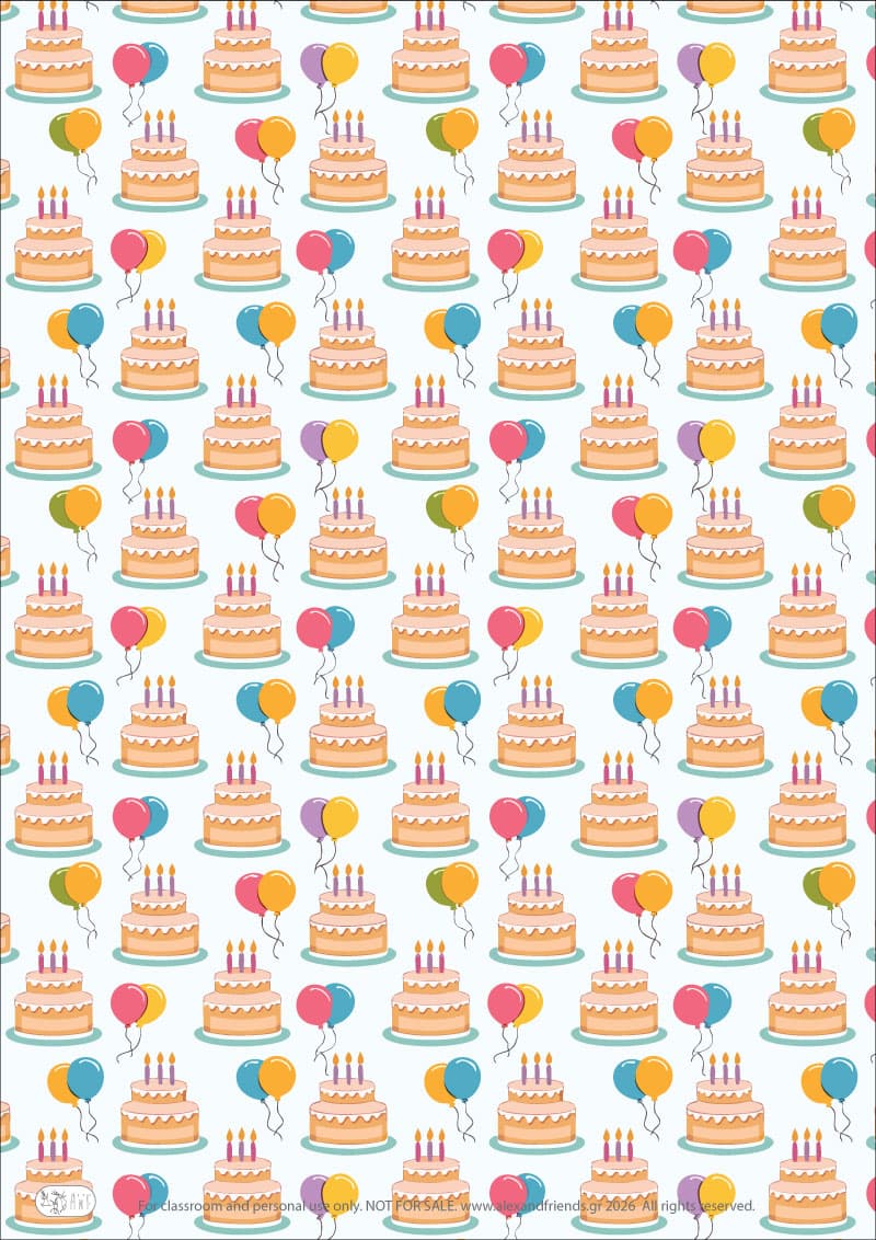 Easy Printable Paper Birthday Cake for kids