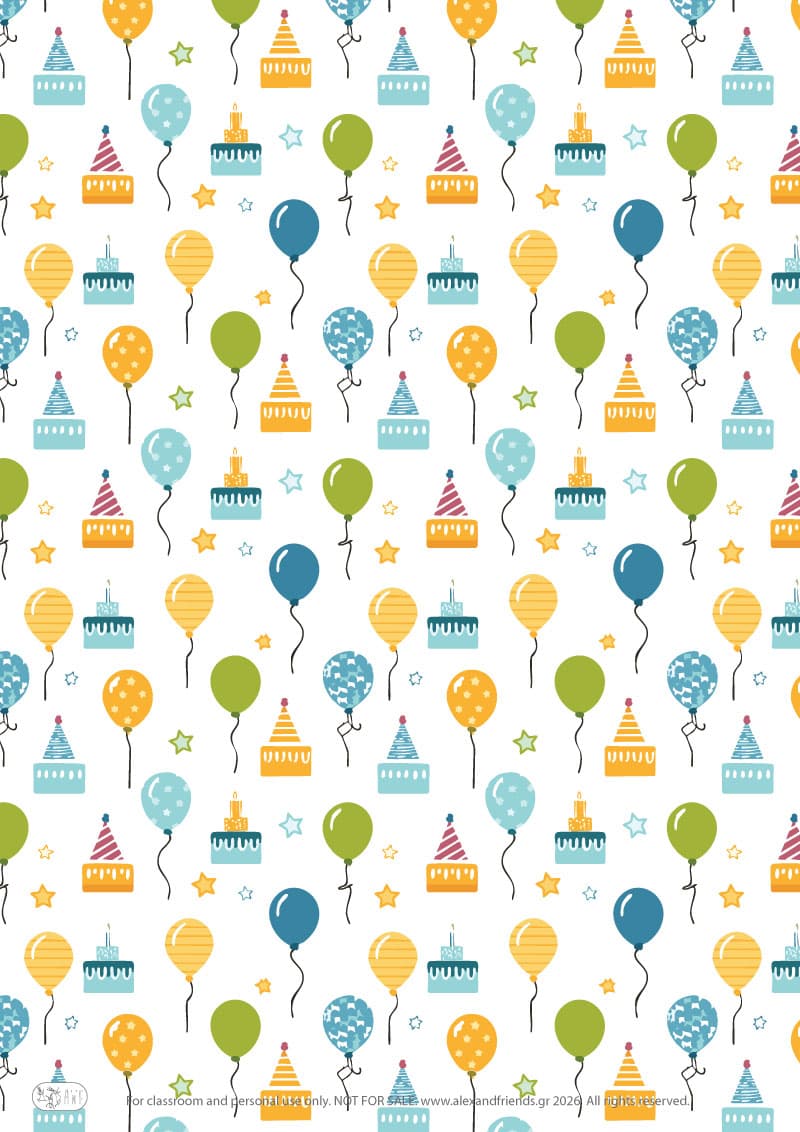 Easy Printable Paper Birthday Cake for kids