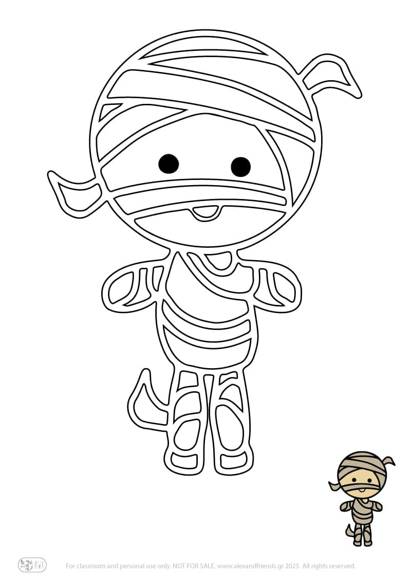 Halloween. Free printable coloring page for kids.
